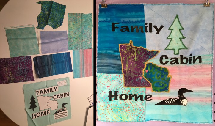 quilt block before and after