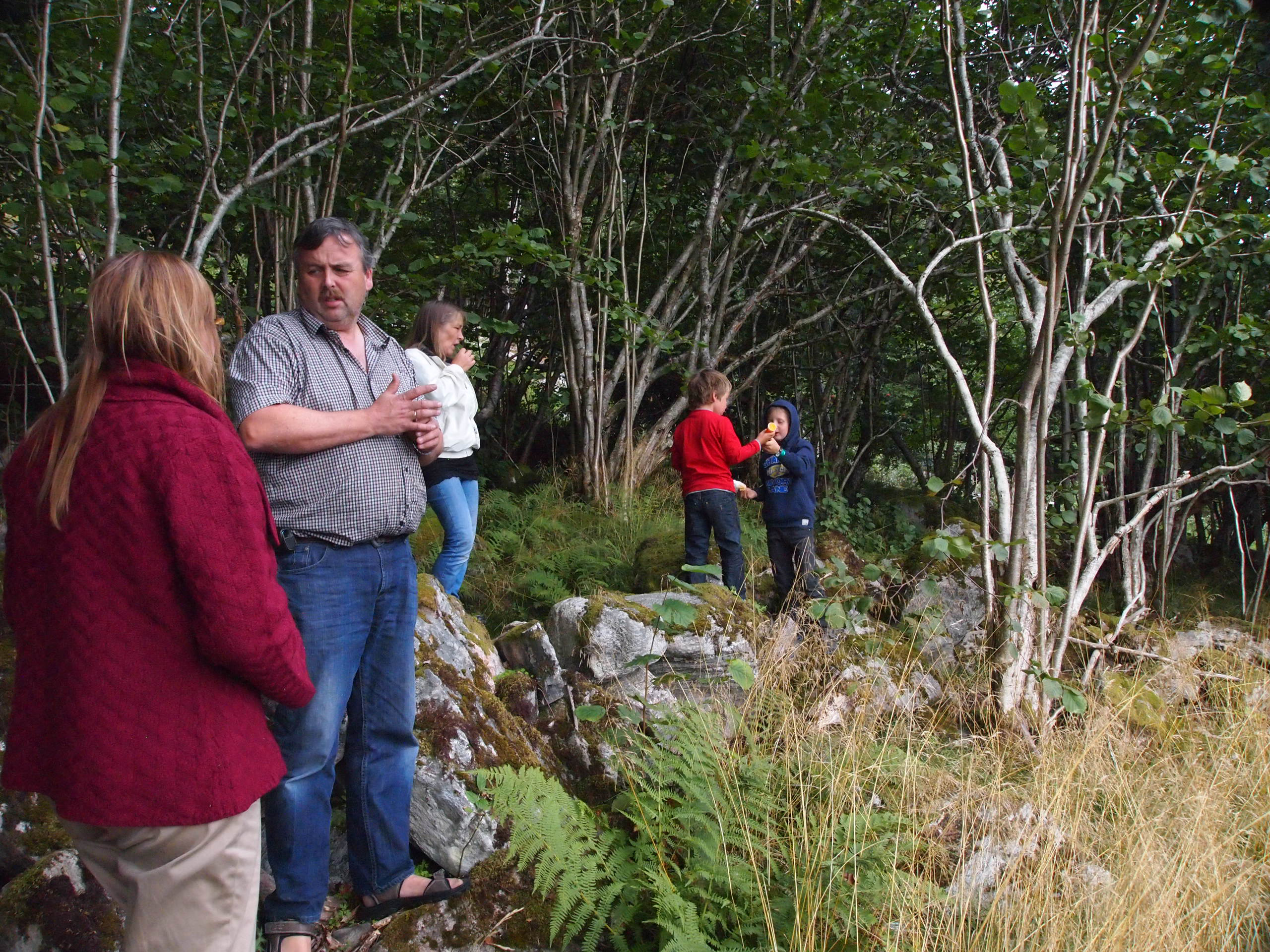 Janet at the site of the old "farm" on Sekken island